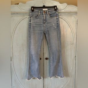 Ann Taylor Loft EUC High Waist Flare Crop light wash 24 00